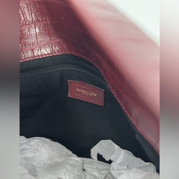 DeMellier Burgundy croc effect Bergen Bag crossbody - Picture 10 of 12